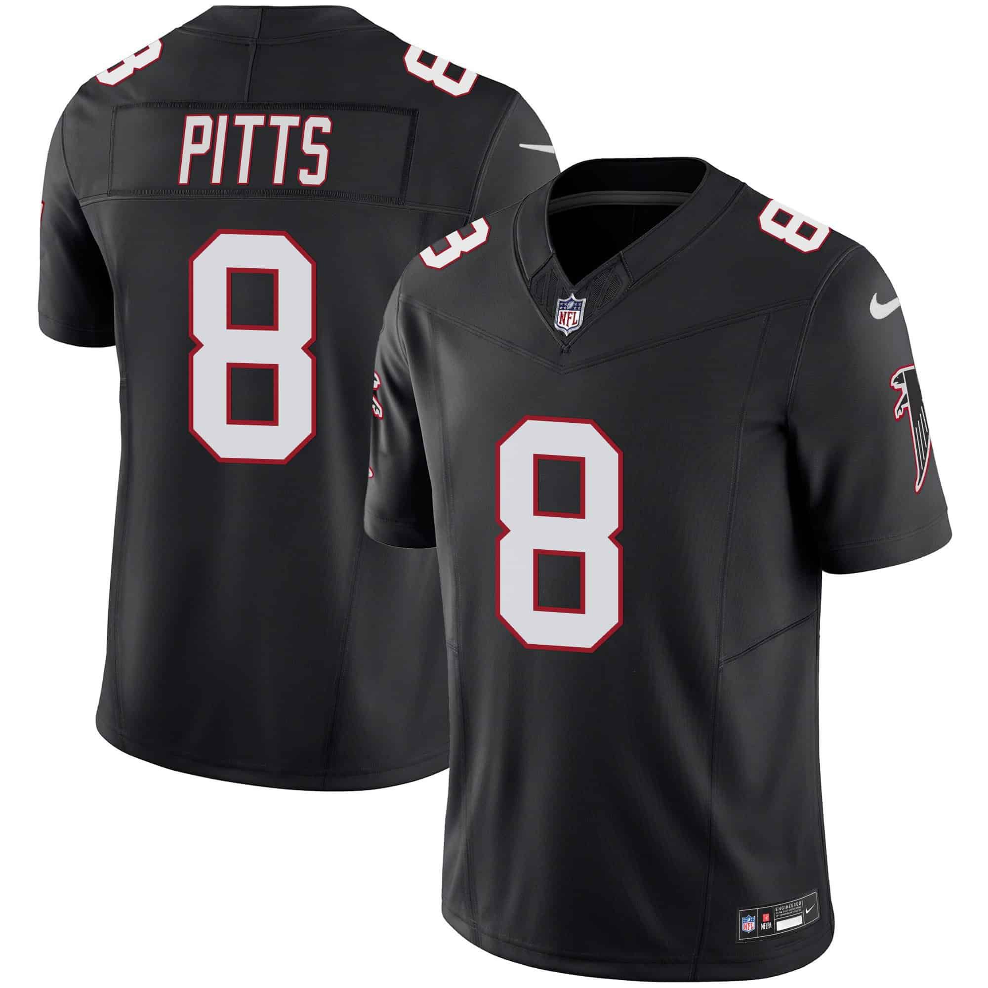 Men Atlanta Falcons #8 Pitts Black 2024 Nike Vapor Limited NFL Jersey style 1
